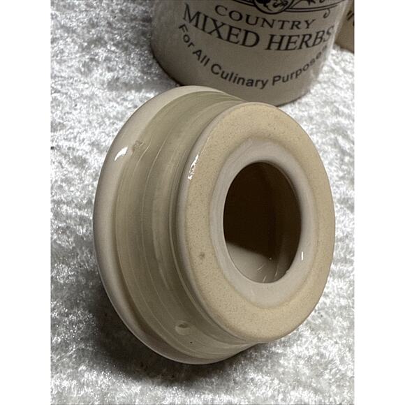 Country stoneware spice jars Set of 7! EUC - Picture 7 of 11